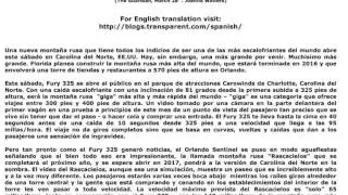 Spanish-English Parallel Texts - The News - World's tallest roller coaster