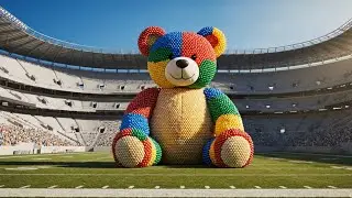 The mascot vibrato assistant panda placed on the football field is popular, co-produced,and creative