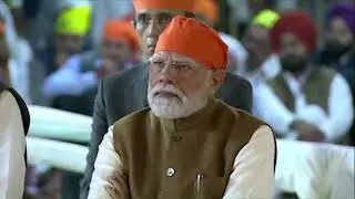PM Modi kurukshetra | Sand Art by Sarvam Patel | Guru Tegh Bahadur Ji 350th Shaheedi Diwas Tribute