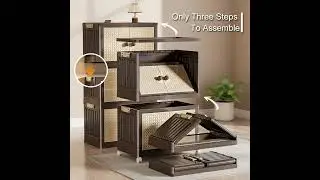 Home Stackable Storage Bins Magnetic Door Collapsible