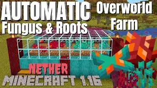 Minecraft 1.16 Survival Farms: Crimson Fungus & Warped Fungus Farm also Roots (Bonemeal Farm!) OP!