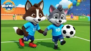 Wolf Plays Soccer | 3D Animated Nursery Rhyme for Kids