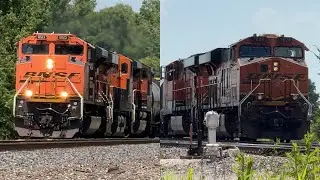 Giant 3x2 BNSF Manifest train heading west! BNSF Transcon: Marceline sub..6/20/25