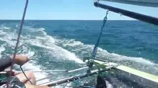 Catamaran - Windrush 14 sailing at Hardwicke Bay, South Australia