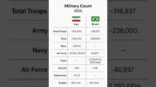 Iran 🇮🇷 vs Brazil 🇧🇷 Military Power Comparison 2025 | Army, Navy, Air Force, Tanks, Aircraft & Budge