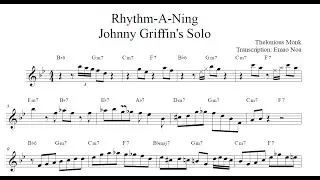 Rhythm-a-Ning- Johnny Griffin-Transcription