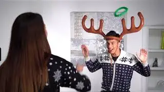 Inflatable Christmas Reindeer Antler Ring Toss Game