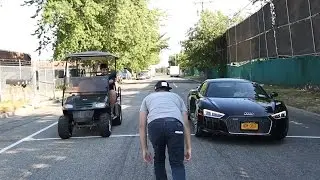 AUDI R8 VS GOLF CART