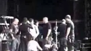 Lead singer from Panic at the disco getting bottled.