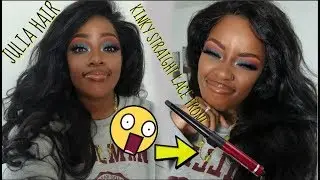 SUPER EASY wand curl cheat on Kinky Straight Wig! ft. JULIA HAIR
