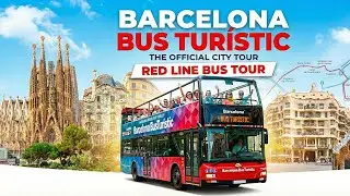 Barcelona Bus Turístic Red Line 🚌 Montjuïc & Port Vell Tour 4K (Ruta Roja)
