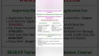 Mahatma Gandhi Kashi Vidyapith,MGKVP Varanasi UG PG CampusAdmissions2023 OnlineForm#applyonlineform