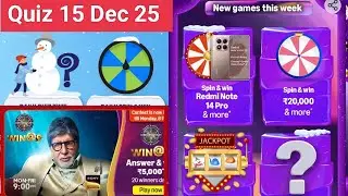 Daily Amazon Quiz Time/KBC Quiz/Ultimate Reward Rush/Download Pi Use Referal sunilksaini 15 Dec 25