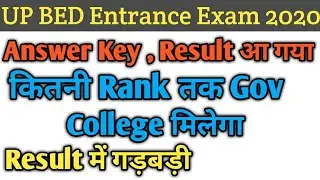 UP BED Entrance Exam 2020/UP BED 2020 Answer Key/UP BED 2020 Result आ गया/UP BED Result में गड़बड़ी