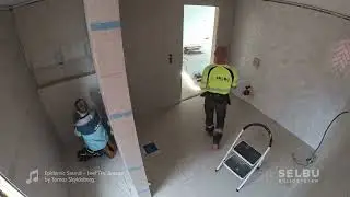 Flislegging av bad i nytt selbuhus | Selbuboligsystem | Time-lapse |