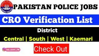 SPD-480 Cro Verification List| Sindh Police jobs | Police jobs| SpF-490 interview | raja kashif