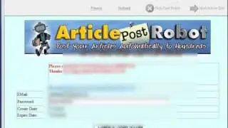 Article Submission Software - Article Post Robot Tutorial