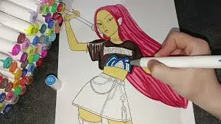 K -pop Demon Hunters! Mira! #art #asmr #drawing #coloring