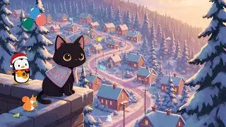 Cat&rsquo;s Quiet Mountain Town Journey 🏔️ Relaxing Lofi Playlist for Study 📚 Soft Ambient Music to Read
