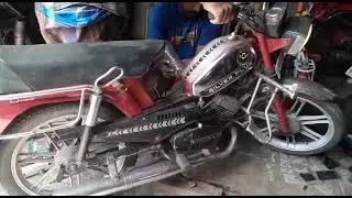1980s Enfield silverplus  got fired after years of rest.   frm @vimalsmotogarage