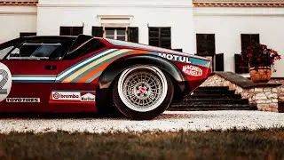 Stanced KEAN Suspensions De Tomaso Pantera leaving auto show