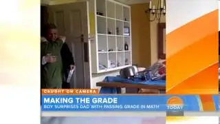 Dad weeps with joy at son's passing grade