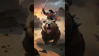 BEAR CAVALRY! ⚔️ Barbarian Rides War Bear into Desert Battle | Epic AI Fantasy Short