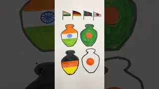 🇮🇳🇧🇩🇩🇪🇯🇵Flag Drawing #independenceday #drawing #shorts #art #flagdrawing #trending