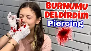 BURNUMU DELDİRDİM VLOG || ACAYİP KORKTUM !! Burun Hızma Piercing Acıyor mu ?? Tuana Zeybek
