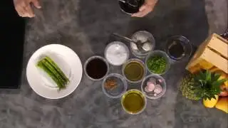 Asparagus with bacon and ricotta