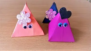 CUTE TRIANGLE MINI GIFT IDEAS//HOW TO MAKE A MINI PAPER GIFT BAG//EASY CUTE DIY//MINI BAGS