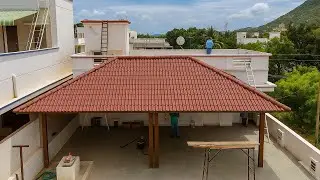 Antique Red Ceramic Roof Tiles Installation Completed by AV Roofings