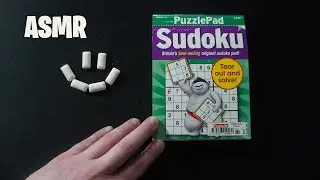 ASMR: CHEWING GUM & SUDOKU PUZZLE SOLVING - CHEWING GUM EATING SOUNDS - SOFT WHISPERS - MUKBANG