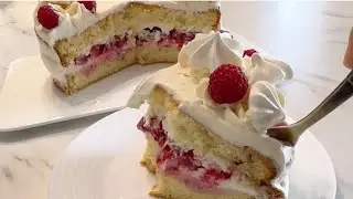 Framboisier recette facile et très bonne #gâteau #framboises