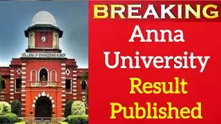 Anna University Semester Exam Result Published 🤝