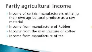 Partly Agricultural Income