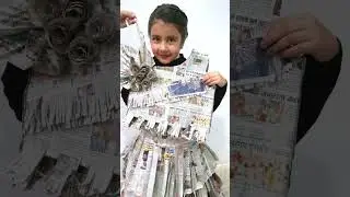 Newspaper Dress in Fancy dress competition ❤️ #shorts #youtubeshorts