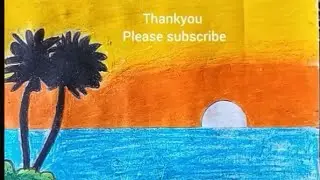 How to draw easy beach scenery