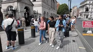 Walking Up Whitehall To Horseguards London