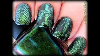 Snakes & Snakeskin Nail Art Stamping using Maniology M613 #nailstamping #maniology #nails