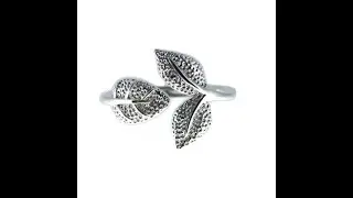 Sterling Silver Adjustable Leaf Ring