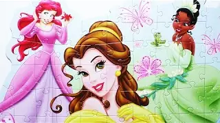 (Hura Huro ) Disney PRINCESS Puzzle Games Rompecabezas De Snow White, Belle, Cinderella, Tiana Kids