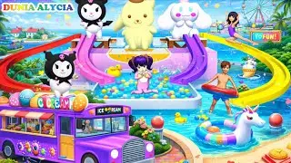 WOW! Yuta Mio & Celine ke Waterpark Sanrio 🚍 Naik Bus Kuromi Penuh Kejutan! #sakuraschoolsimulator 