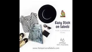 Easy Stick on Labels for clothes, place them onto the care tag of your garment, and Listo!