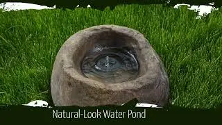 QI004604 P Faux Rock Fiberglass Garden Decorative Water Pond, Sandstone Outdoor Patio Waterfall Pond
