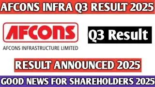 Afcons Infrastructure Q3 result 2025||Afcons Infrastructure share latest news||Afcons Infra 2025