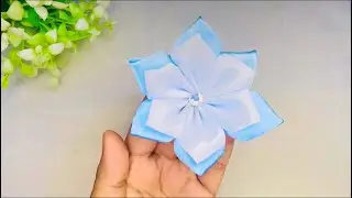 DIY ribbon flowers 🌺 // how to make ribbon flowers tutorial 