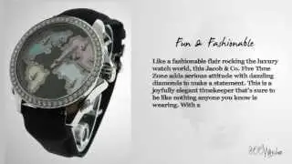 Look at this Jacob & Co. Five Time Zone Stainless Steel JCM122 Diamond Quartz Watch