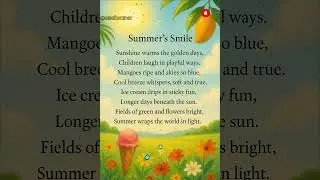 Summer English Poem | Kids Poems | poems for kids #poems #ytshorts #poemforkids