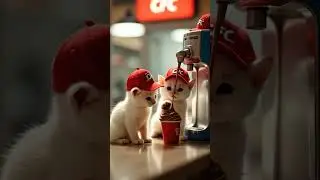 Early Morning Shift: Kittens Head to Work! 🐱🌅✨ #CFC  #cats  #funnyvideo   #ai   #kittens